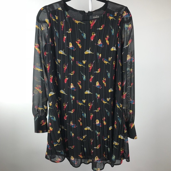 Mina UK Ophelia Pleated Sheath Bird Dress - Picture 2 of 8